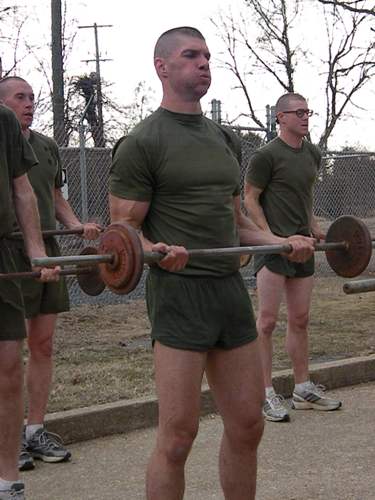 ocs usmc workout curls Candidates do curls on the run course