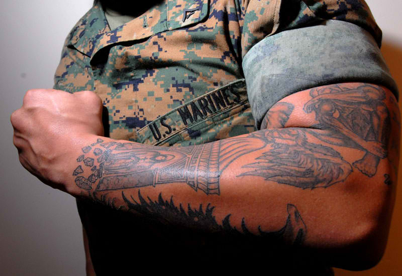 USMC sleeve tattoo