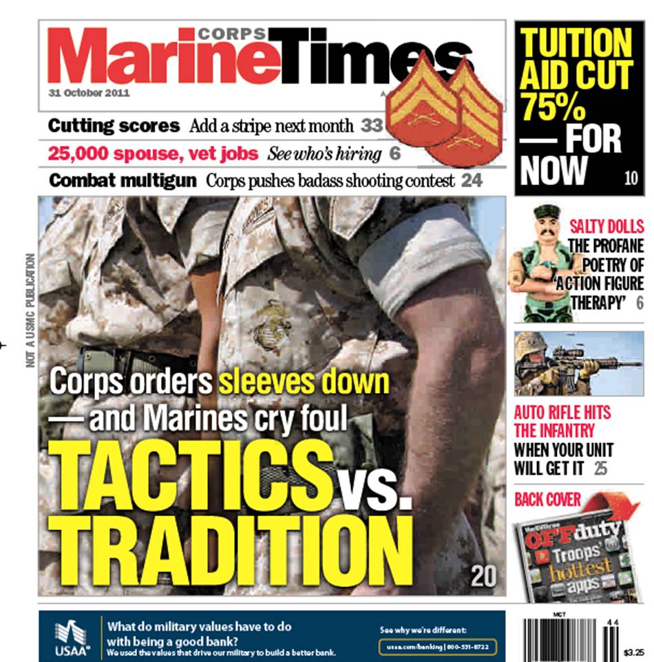 This is the original cover of the Marine Times 2.5 years ago